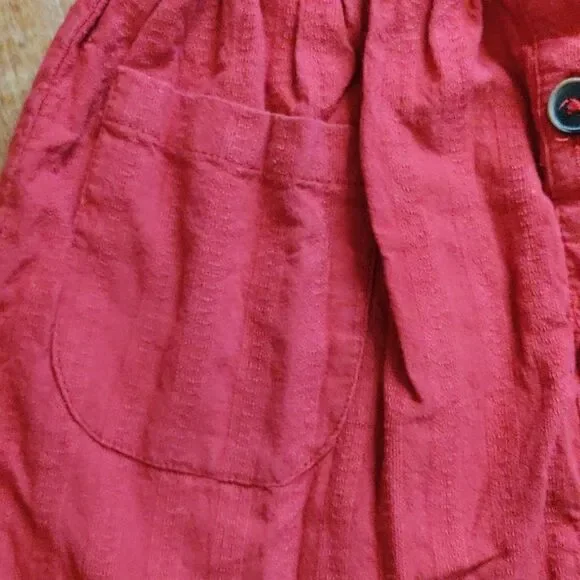 Zara skirt size 2 to 3 years red overalls skirt cotton adjustable spring boho - Picture 3 of 8
